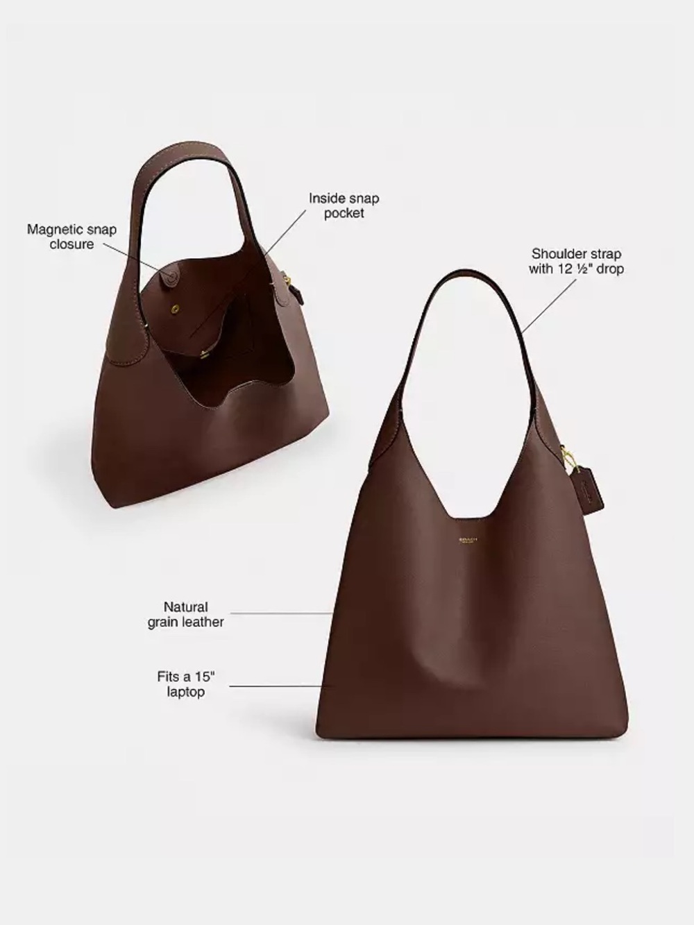 Coach Brooklyn Shoulder Bag 39 Maple Brown Leather | Like New